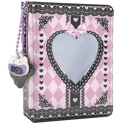 runrayay 3 Zoll Schwarze und rosa Mini-Album, Spitze-Herz-Karte-Arbeitsmappe Kpop Foto-Karte mit Hängematte 40 Taschen runrayay 3 Zoll Schwarze und rosa Mini-Album, Spitze-Herz-Karte-Arbeitsmappe Kpop Foto-Karte mit Hängematte 40 Taschen von runrayay