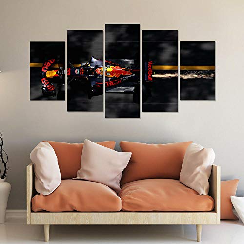 runtooer Bilder Dekorative malerei Spray malerei leinwand malerei 5 stück F1 Red Bull Racing Leinwand Wandbild, Möbel Art Deco, Rahmen von runtooer