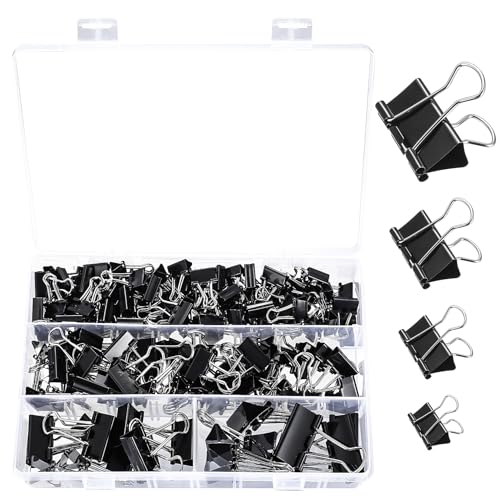 180 Stück Foldback Klammern Metallklammern, Papierklammern, Binder Clips, Büroklammern, Bulldog Clips, Vielzweckklammern für Bürobedarf Briefpapier Papier Notizen Dokumenten, 15mm/19mm/25mm/32mm 180 Stück Foldback Klammern Metallklammern, Papierklammern, Binder Clips, Büroklammern, Bulldog Clips, Vielzweckklammern für Bürobedarf Briefpapier Papier Notizen Dokumenten, 15mm/19mm/25mm/32mm von runxsam