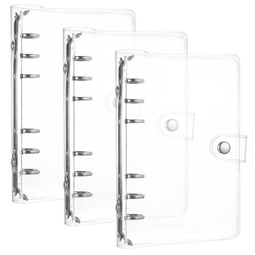 3 Stück Ringbuch A6 Ringbuch Nachfüllbar, A6 Binder Ring Binder, PVC Transparente Ringordner, Wasserdicht Loose Binders mit Druckknopf für Loseblatt Journal Büro Schule Buch 3 Stück Ringbuch A6 Ringbuch Nachfüllbar, A6 Binder Ring Binder, PVC Transparente Ringordner, Wasserdicht Loose Binders mit Druckknopf für Loseblatt Journal Büro Schule Buch von runxsam