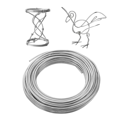 Basteldraht 3mm x 15m, Draht Zum Basteln, Aluminiumdraht, Aludraht Schmuckdraht Wires, Modellierdraht Bindedraht für DIY Basteln Schmuckherstellung Blumendraht Skulpturen Floristik Heimdeko (Silber) von runxsam