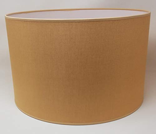Zylinder Lampenschirm Baumwolle Stoff handgefertigt für Deckenleuchte, Tischleuchte, Stehlampe (Dunkelcreme, 45 cm Durchmesser 20 cm Höhe) von ArG Lighting