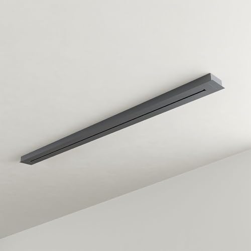 s.luce Modular Balken Baldachin mehrflammig Rechteckig Lampen-Aufhängung, Farbe:Schwarz, Ausführung:1-reihig, Größe:160cm von s`luce