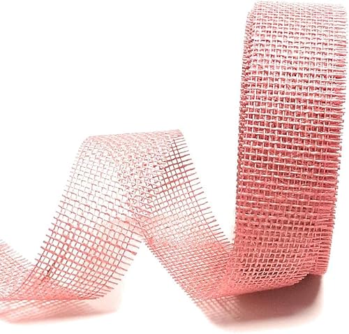 Juteband 25m x 50mm Rosa Netzband Dekoband Jute Gitterband Dekonetz von s.dekoda