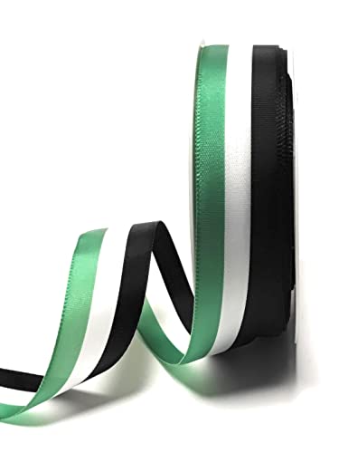 Nationalband 25m x 25mm grün - weiß - schwarz Vereinsband Ordensband Fanband Dekoband von s.dekoda