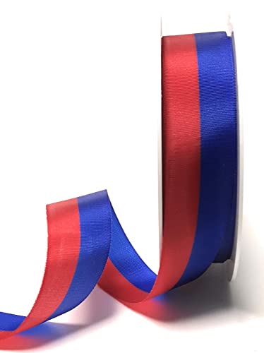 Nationalband 25m x 25mm rot - blau Vereinsband Ordensband Fanband Dekoband von s.dekoda