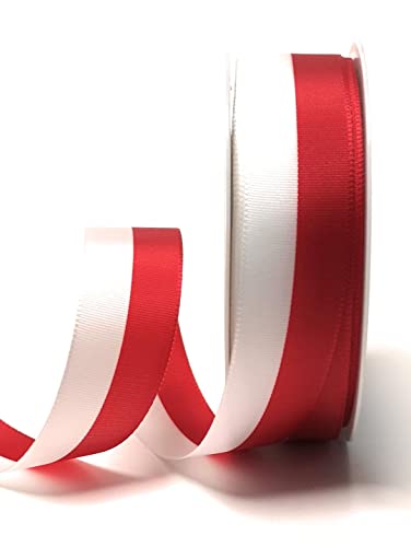 Nationalband 25m x 25mm rot - weiß Vereinsband Ordensband Fanband Dekoband von s.dekoda