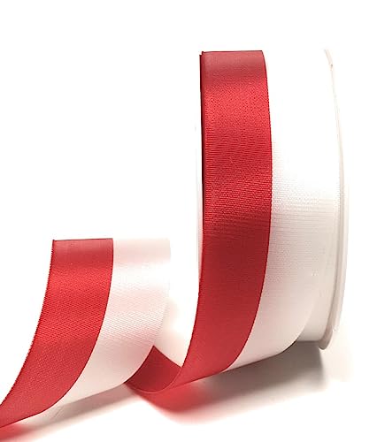 Nationalband 25m x 40mm rot - weiß Vereinsband Ordensband Fanband Dekoband von s.dekoda
