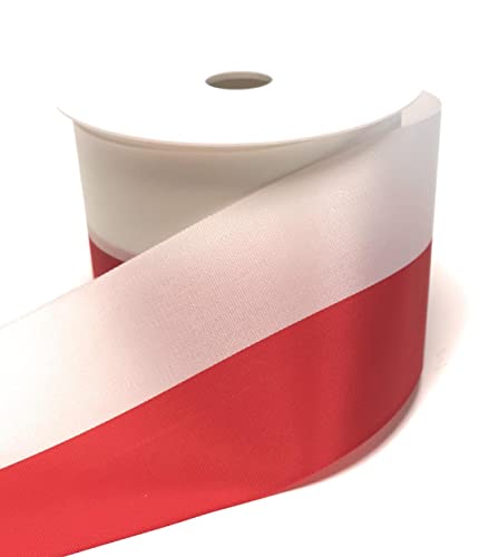 Nationalband 25m x 75mm rot - weiß Vereinsband Ordensband Fanband Dekoband von s.dekoda