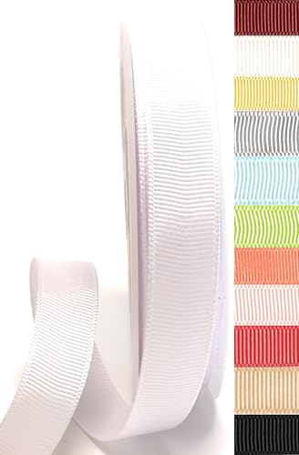Ripsband Schleifenband 25 Meter x 15 MM Weiß Ripsschleifenband Dekoband Geschenkband von s.dekoda