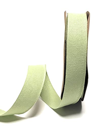 Schleifenband 20m x 25mm Grün - Mintgrün Baumwolle Natur Dekoband Geschenkband [1248-109] von s.dekoda