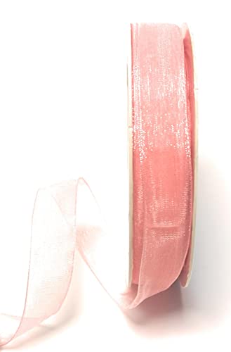 Schleifenband 50m x 15mm rosa Organza Chiffon Geschenkband Organzaband [2065-154] von s.dekoda
