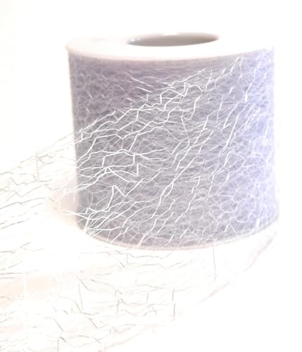 s.dekoda Dekoband 25m x 70mm Weiß Netzband Spinnennetz Schleifenband Tischdekoband von s.dekoda