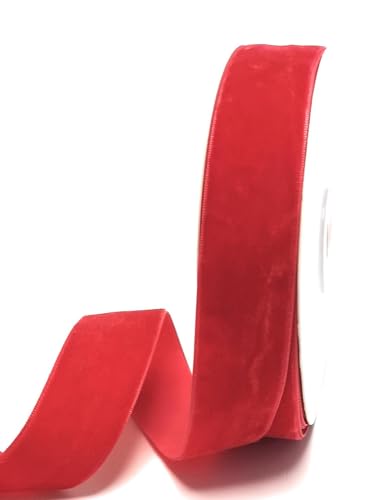s.dekoda Dekoband Samt 10m x 25mm Rot Samtband Samtborte Schleifenband von s.dekoda