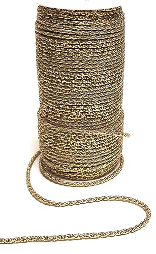 s.dekoda Kordel 100m x 4mm Gold Lurex XXL - Rolle Drehkordel Dekoband Kordelband Kordelschnur von s.dekoda