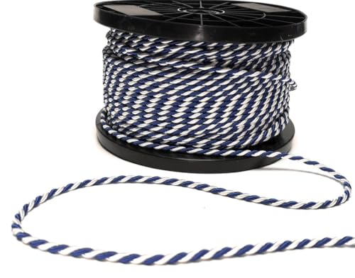 s.dekoda Kordel 100m x 4mm zweifarbig Blau - Weiß Drehkordel XXL - Rolle Dekoband Kordelband Kordelschnur von s.dekoda