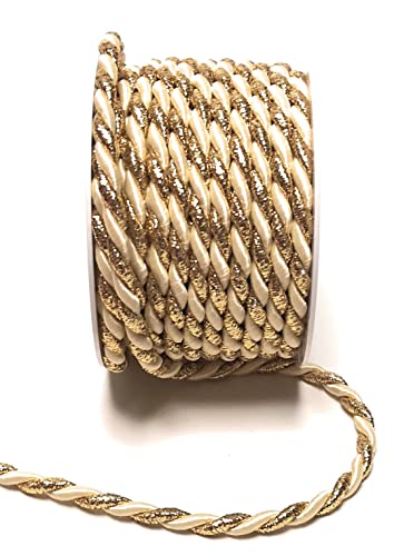 s.dekoda Kordel 10m x 6mm zweifarbig Creme - Gold Drehkordel Dekoband Kordelband Kordelschnur s.dekoda Kordel 10m x 6mm zweifarbig Creme - Gold Drehkordel Dekoband Kordelband Kordelschnur von s.dekoda