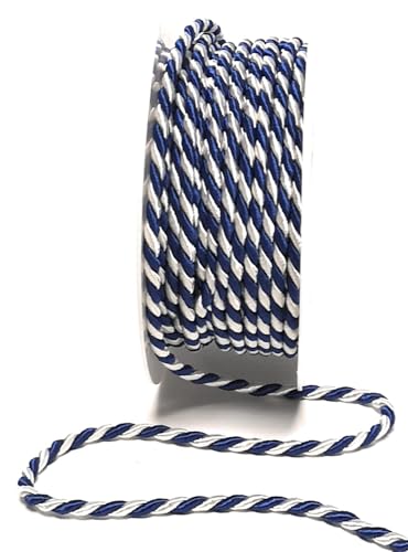 s.dekoda Kordel 15m x 4mm zweifarbig Blau - Weiß Drehkordel Dekoband Kordelband Kordelschnur von s.dekoda