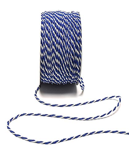 s.dekoda Kordel 50m x 2mm zweifarbig Blau - weiß Drehkordel Dekoband Kordelband Kordelschnur von s.dekoda