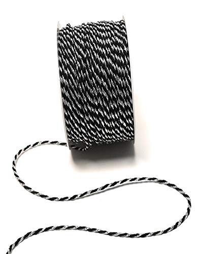 s.dekoda Kordel 50m x 2mm zweifarbig Schwarz - Silber Drehkordel Dekoband Kordelband Kordelschnur s.dekoda Kordel 50m x 2mm zweifarbig Schwarz - Silber Drehkordel Dekoband Kordelband Kordelschnur von s.dekoda