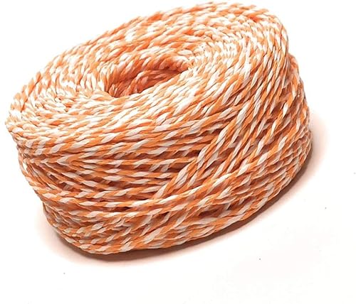 s.dekoda Papierkordel 100m x Ø 2mm Orange - Weiß gedreht Papierschnur Dekoband Bastelband Bastschnur von s.dekoda