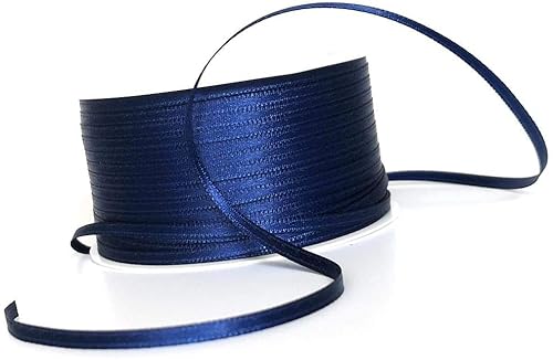 s.dekoda Satinband 50m x 3mm Blau - Dunkelblau Schleifenband Dekoband Satin von s.dekoda