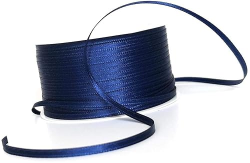 s.dekoda Satinband 50m x 3mm Dunkelblau - Blau Schleifenband Dekoband Satin von s.dekoda