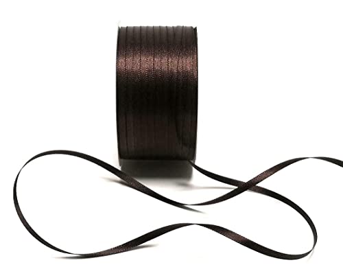 s.dekoda Satinband 50m x 3mm Dunkelbraun - Braun Schleifenband Dekoband Satin von s.dekoda