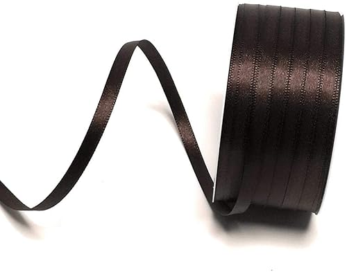 s.dekoda Satinband 50m x 6mm Dunkelbraun - Braun Schleifenband Dekoband Satin von s.dekoda