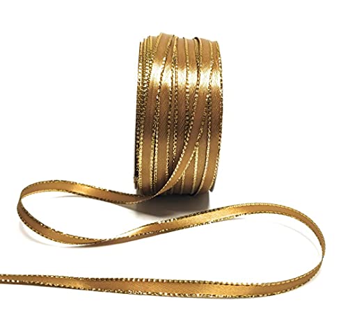 s.dekoda Satinband 50m x 6mm Gold - Gold Weihnachtsband Schleifenband Dekoband Geschenkband [1371] von s.dekoda
