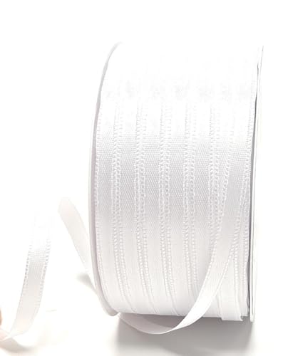 s.dekoda Satinband 50m x 6mm Weiß Schleifenband Dekoband Satin von s.dekoda