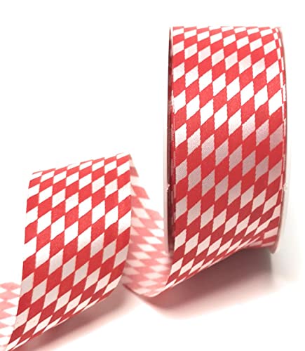 s.dekoda Schleifenband 20m x 40mm Weiß - Rot Bayernraute Oktoberfest Dekoband bayrisch s.dekoda Schleifenband 20m x 40mm Weiß - Rot Bayernraute Oktoberfest Dekoband bayrisch von s.dekoda