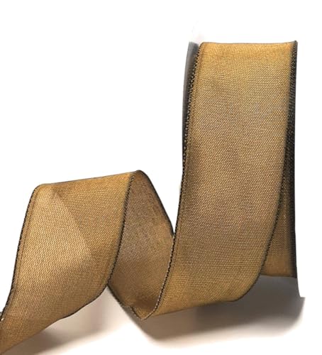s.dekoda Schleifenband 25m x 40mm Braun - Olive Drahtband Geschenkband Dekoband [2120-125] von s.dekoda