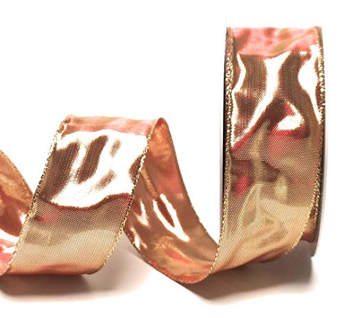 s.dekoda Schleifenband 25m x 40mm Gold - Rot metallic Dekoband Goldband [5202] von s.dekoda