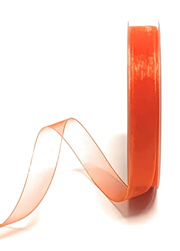 s.dekoda Schleifenband 50m x 15mm Orange Organza Chiffon Geschenkband Organzaband [1350-236] von s.dekoda