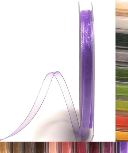 s.dekoda Schleifenband 50m x 3mm Flieder Organza Chiffon Geschenkband Organzaband [1350-114-3] von s.dekoda