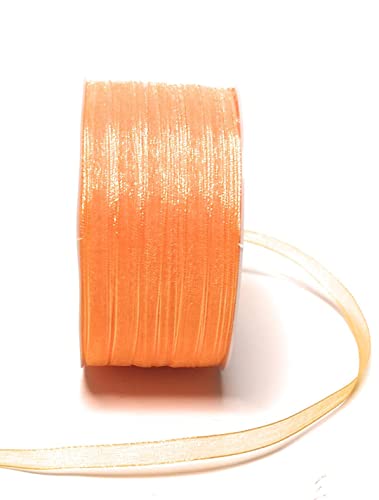 s.dekoda Schleifenband 50m x 3mm Gelb - Orange Organza Chiffon Geschenkband Organzaband 3133-245 von s.dekoda