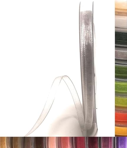 s.dekoda Schleifenband 50m x 3mm Grau Organza Chiffon Geschenkband Organzaband [1350-127-3] von s.dekoda