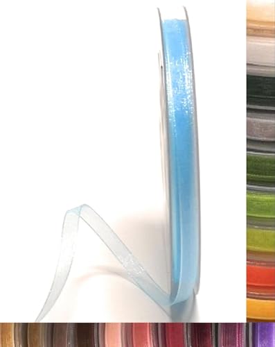 s.dekoda Schleifenband 50m x 3mm Hellblau Organza Chiffon Geschenkband Organzaband [1350-153-3] von s.dekoda