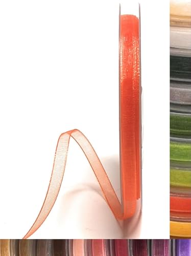 s.dekoda Schleifenband 50m x 3mm Orange Organza Chiffon Geschenkband Organzaband [1350-236-3] von s.dekoda