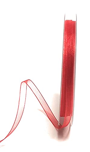 s.dekoda Schleifenband 50m x 3mm Rot Organza Chiffon Geschenkband Organzaband [1350-123-3] von s.dekoda