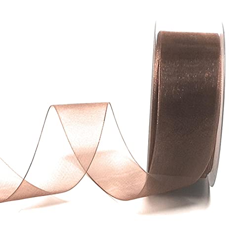 s.dekoda Schleifenband 50m x 40mm Braun - Kastanie Organza Chiffon Geschenkband Organzaband [1350-132] von s.dekoda