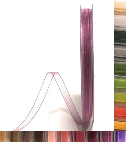 s.dekoda Schleifenband 50m x 6mm Aubergine Organza Chiffon Geschenkband Organzaband [1350-159] von s.dekoda