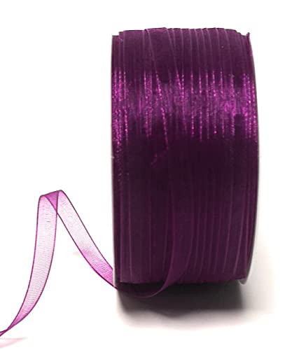 s.dekoda Schleifenband 50m x 6mm Beere Brombeere Organza Chiffon Geschenkband Organzaband [1350-139] von s.dekoda