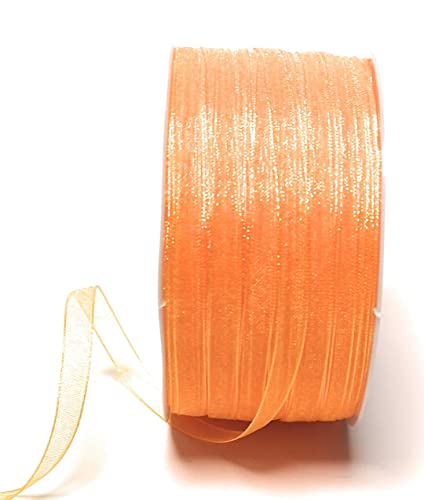 s.dekoda Schleifenband 50m x 6mm Gelb - Orange Organza Chiffon Geschenkband Organzaband 3133-245 von s.dekoda