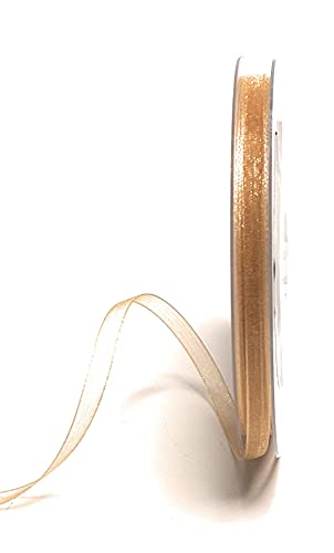 s.dekoda Schleifenband 50m x 6mm Gold - Honig Organza Chiffon Geschenkband Organzaband [1350-126] von s.dekoda