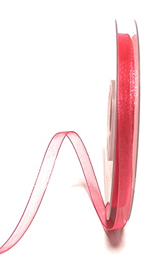 s.dekoda Schleifenband 50m x 6mm Pink - Azalee Organza Chiffon Geschenkband Organzaband [1350-138] von s.dekoda