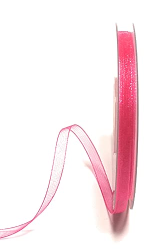 s.dekoda Schleifenband 50m x 6mm Pink Organza Chiffon Geschenkband Organzaband [1350-116] von s.dekoda