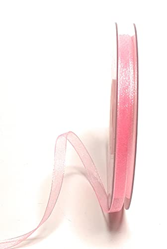 s.dekoda Schleifenband 50m x 6mm Rosa - Flamingo Organza Chiffon Geschenkband Organzaband [1350-165] von s.dekoda
