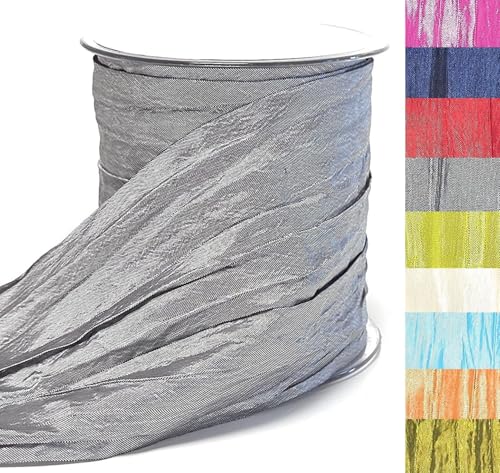 s.dekoda Tischband Crash 15m x 100mm Anthrazit Dunkelgrau Crashband glänzend Dekoband Crashstoff Knitterband [D2234-750] von s.dekoda